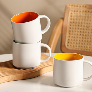 Tùy Chỉnh Kích Thước Lớn Sứ Tea Cup Đầy Màu Sắc Bên Trong Cà Phê <span class=keywords><strong>Mug</strong></span> Gốm Với Logo - Product Image 4