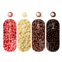 Boules de riz croustillantes au chocolat 1 kg, boules de chocolat noir, perles croustillantes au chocolat au lait et à la fraise pour la décoration de pâtisserie
