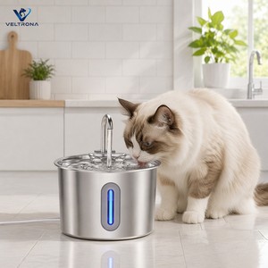 Fontanella Automatica per Cani e Gatti da 2,2L, Dispenser d'<span class=keywords><strong>Acqua</strong></span> per Animali Domestici in Acciaio Inox 304, Impermeabile IPX5, Multivoltaggio - Product Image 3