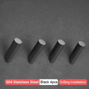 4 Pcs Bathroom Wall Single Double <strong>Towel</strong> <strong>Hooks</strong> Bathroom Coat <strong>Hook</strong> Robe <strong>Hook</strong> Stainless Steel Round - Product Image 4