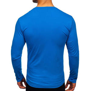 T-shirts à manches longues pour hommes, vêtements décontractés, couleur unie tendance, vêtements de sport et de fitness, taille personnalisée, t-shirts streetwear pour hommes - Product Image 3