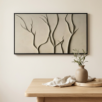 Peinture murale moderne en relief 3D sur toile, style Wabi Sabi, texture organique, branche texturée, peinture artisanale pour salon, canapé