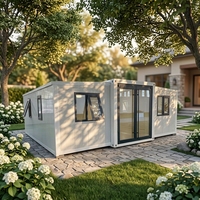 Maisons modulaires intégrées pliables, bâtiments mobiles isolés thermiquement et ignifuges pour séjours à domicile et camping, en stock en usine