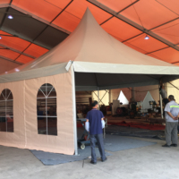 Nouvelle Tente de Réception Hexagonale Design Tendance / Chapiteau Octogonal avec Toile PVC Ignifuge Quatre Saisons et Construction Modulaire