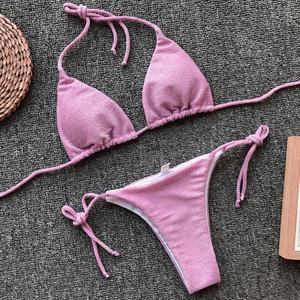 ชุดบิกินี่ผู้หญิง OEM แบบ 2 ชิ้น ผลิตตามสั่ง คุณภาพสูง แห้งเร็ว ผลิตจากผ้าสแปนเด็กซ์/โพลีเอสเตอร์ เงางาม รับผลิตแบรนด์ส่วนตัว ชุดว่ายน้ำ - Product Image 4