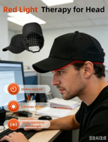 Gorro de Terapia Capilar Portátil con Luz Infrarroja Roja de 660 Nm y 850 Nm, Dispositivo Médico de Grado Profesional
