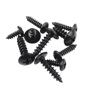 Acero inoxidable Chapado en negro, acero al carbono, aglomerado, armazón autorroscante, Cruz hexagonal plana, cabeza Phillips, tornillo de madera, tornillos para paneles de yeso