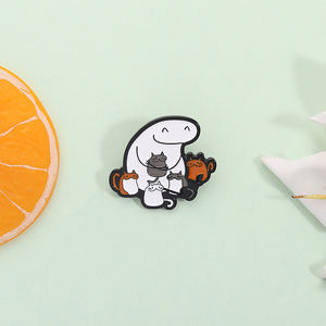 Забавные упрощенные фигурки и брошь с кошкой, мемо, эмалевые булавки, Мультяшные милые животные, нагрудные значки, ювелирные подарки, оптовая продажа - Product Image 2