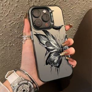 Coques de téléphone portable antichoc au design luxueux avec des papillons pour <span class=keywords><strong>iPhone</strong></span> 17 16 15 Plus Pro Max 14 13 <span class=keywords><strong>12</strong></span> 11, <span class=keywords><strong>coque</strong></span> arrière personnalisée avec <span class=keywords><strong>photo</strong></span> et logo - Product Image 2