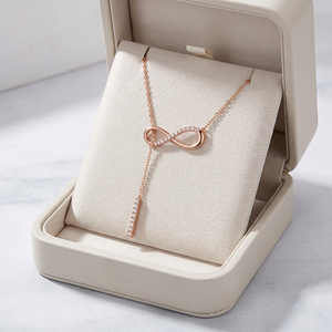 High Quality Wholesale Exquisite Design Simple Handmade Fine Jewelry 18K Solid Rose Gold Real Natural Diamonds Pendant <b>Necklace</b> - Product Image 5