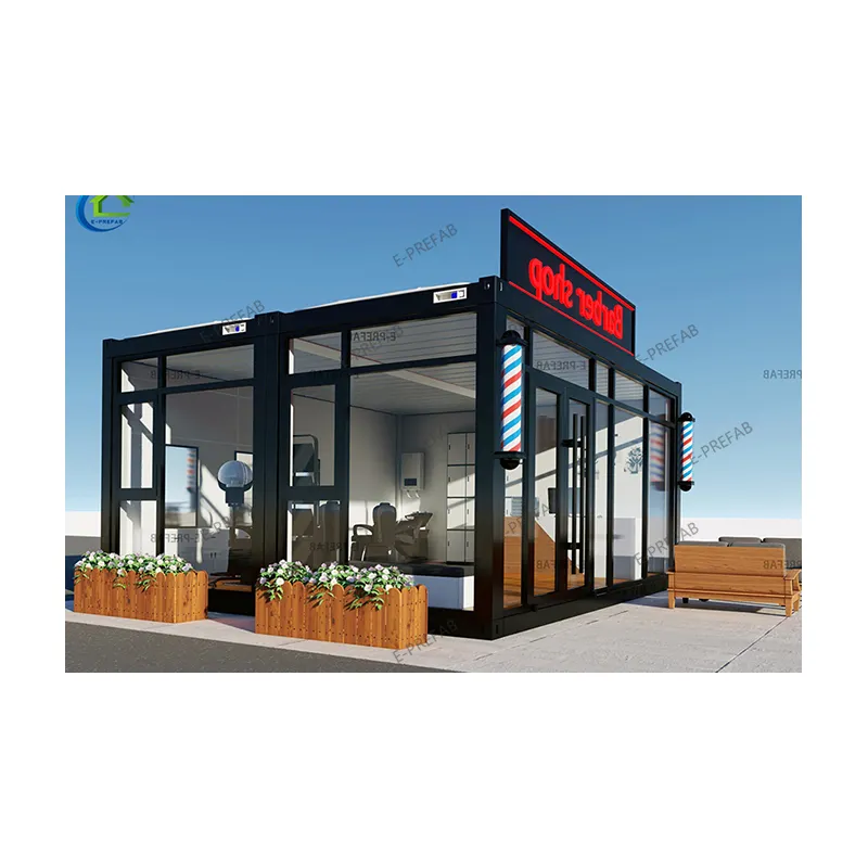 Hot Sale House Luxus Container Friseur Fertighäuser Tiny Home Coffee Shop Coffe Shop Modernes Hotel Anpassbar