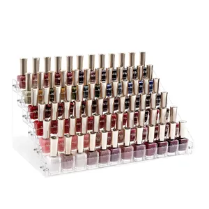 Best Selling Clear Acrylic Nail Polish Organizer 6 Tier Display Rack Holders Up For Makeup Cosmetic Home Office Shop Mall