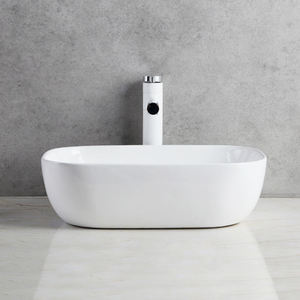 Lavabo de salle de bain moderne en céramique, vasque à poser artistique en porcelaine, équipement sanitaire - Product Image 4