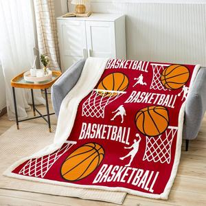 <b>Pink</b> Basketball Court Scene Flannel <b>Blanket</b> <b>Throw</b> <b>Blanket</b> Nap <b>Blanket</b> Breathable Skin Friendly for Home Office Nap Custom Print - Product Image 6