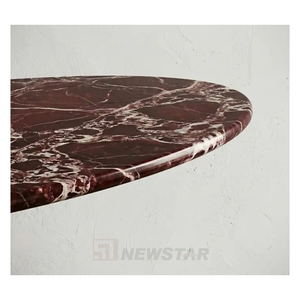 <span class=keywords><strong>Tavolo</strong></span> da Pranzo Moderno Newstar in Marmo <span class=keywords><strong>Rosso</strong></span> di Alta Qualità, Ovale, Naturale, Personalizzabile per Sala da Pranzo e <span class=keywords><strong>Cucina</strong></span> - Product Image 5