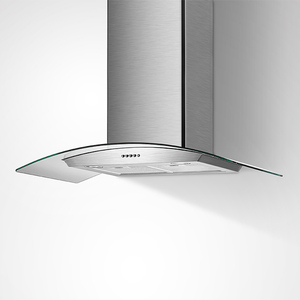 <span class=keywords><strong>Hotte</strong></span> <span class=keywords><strong>de</strong></span> cuisinière en verre incurvé <span class=keywords><strong>de</strong></span> 90cm <span class=keywords><strong>hotte</strong></span> en acier inoxydable à bouton-poussoir - Product Image 1