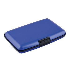 Biglietto da visita antifurto minimalista e porta carte d'identità Logo personalizzato in alluminio blu - Product Image 1