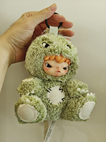 Porte-clés en peluche authentique POP MART Hirono Dinosaure, pendentif mignon pour sac, jouet en peluche tendance à collectionner, ornement, cadeau pour boîte surprise