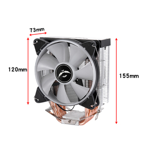 QiuzAim 120mm ARGB PWM 1200 ventiladores de refrigeración de <span class=keywords><strong>CPU</strong></span> 6 tubos de calor luz LED de cobre y aluminio para AM4 LGA 1150 para refrigeración de ordenador 1700 - Product Image 6