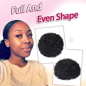 Queue de cheval synthétique Afro Puff à cordon de serrage, <span class=keywords><strong>chignon</strong></span> bouclé crépu, extensions courtes, postiches <span class=keywords><strong>pour</strong></span> <span class=keywords><strong>chignon</strong></span>, <span class=keywords><strong>pour</strong></span> femmes noires - Product Image 5