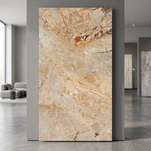 Carreaux de porcelaine pleine masse Remoxy marron brillant effet marbre 2x4 pieds – Décoration murale et de sol haut de gamme - Product Image 3