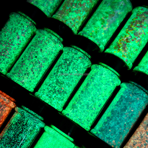 Entrepôts américains : 24 bouteilles <span class=keywords><strong>de</strong></span> paillettes épaisses phosphorescentes 2oz/56g, flocons lumineux mélangés pour l'artisanat, la résine, les boules <span class=keywords><strong>de</strong></span> neige, les gobelets et le slime - Product Image 6