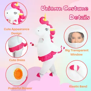 Colorful Cosplay Party Costume Unicorn Halloween Inflatable Costume Unicorn Inflatable Suit Blow Up Costume For Adult
