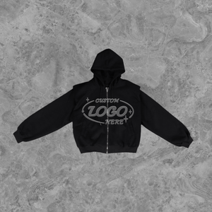 เซ็ตเสื้อครอปสองชิ้นลายปักโลโก้ออกแบบได้ตามต้องการเสื้อผ้าแนวสตรีท - Product Image 3