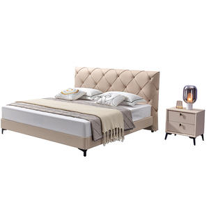 CK14 2022 Top Seller Muebles de dormitorio modernos Marco de cama de cuero Marco de cama de madera King Size Cama de matrimonio China Color Rosa 1,5 m Pino - Product Image 5