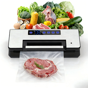 Sellador de Alimentos <span class=keywords><strong>al</strong></span> <span class=keywords><strong>Vacío</strong></span> Eléctrico de 145W con Panel Metálico Cepillado, Máquina de Sellado Automática <span class=keywords><strong>para</strong></span> <span class=keywords><strong>Bolsas</strong></span> de Almacenamiento de Alimentos con Almacenamiento de Rollos de <span class=keywords><strong>Bolsas</strong></span> - Product Image 1