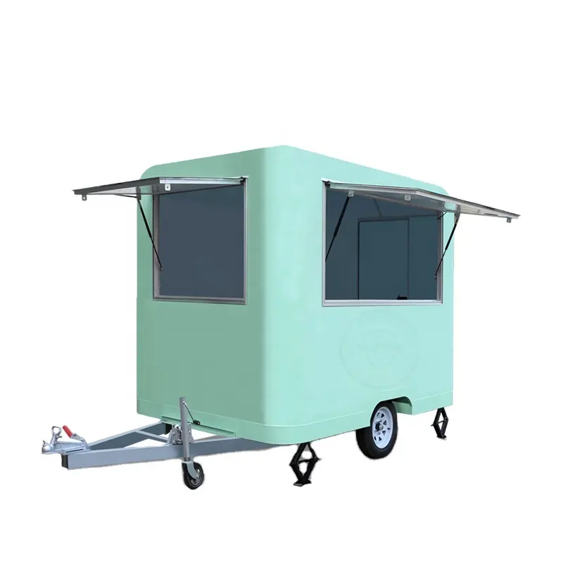 customized Outdoor mobile grill bbq kiosk truck food trailer cart bubble tea van