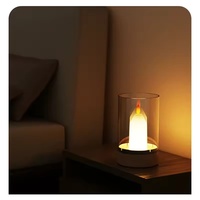 Détecteur de mouvement PIR d'ambiance intelligente à lumière de bougie à balayage manuel Veilleuse LED Chargement USB Décoration Interrupteur automatique