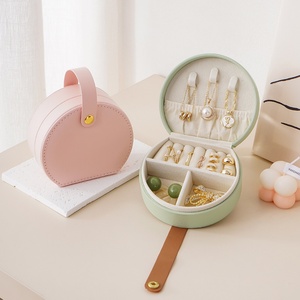 <b>Mini</b> Travel Jewelry <b>Box</b> Bulk Pu Leather Jewelry <b>Box</b> Travel case Velvet Lining Snap Closure Jewelry Bag for <b>Storage</b> & Packaging - Product Image 1