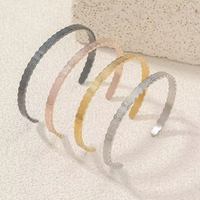 Bracelet jonc pour homme en acier inoxydable plaqué argent, motif dentelle courbe, style musulman arabe islamique, cadeau de l'Aïd, bijou de mode, avec motif Coran, marque MW for Allah