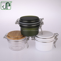 Pot en plastique translucide givré Flip Top serrure en métal cosmétique soins de la peau Lotion pour le corps emballage de beurre de corps