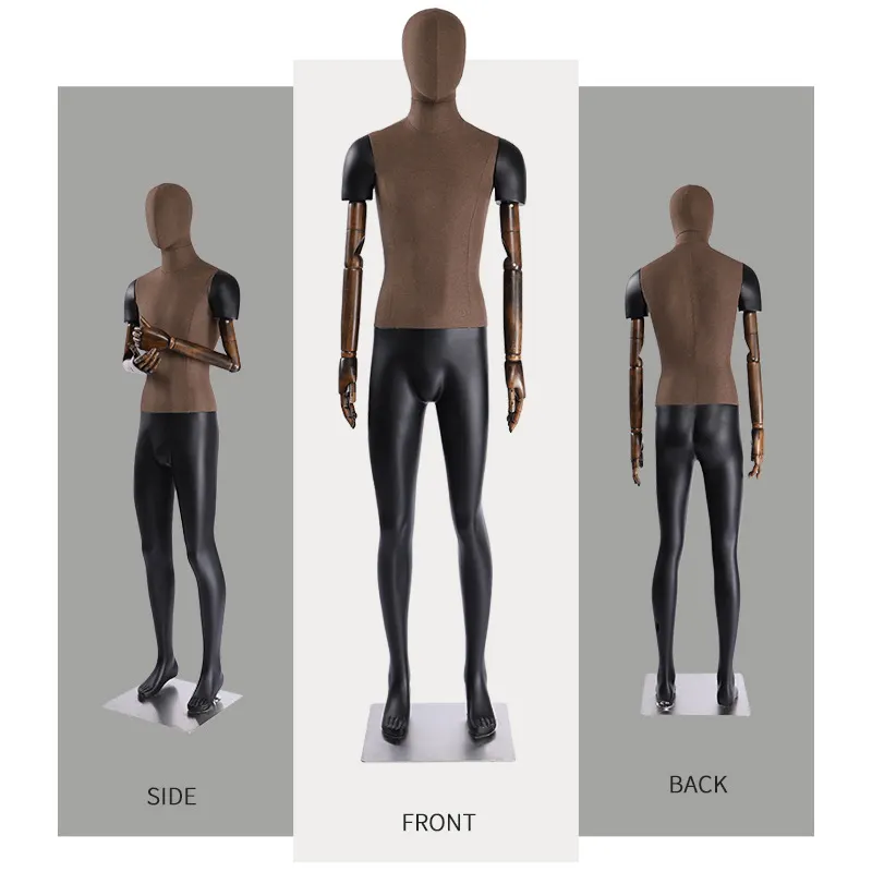 Clothes Display Matel Wire Head Half-Body Man Mannequin Body Male Linen Mannequin For Window Display