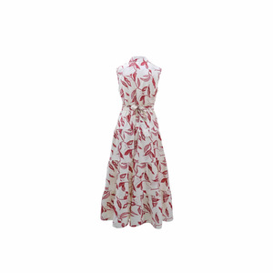 Stampa floreale senza maniche abiti di moda personalizzati all'ingrosso signora elegante spiaggia lunga Maxi abiti Casual estivi larghi - Product Image 4