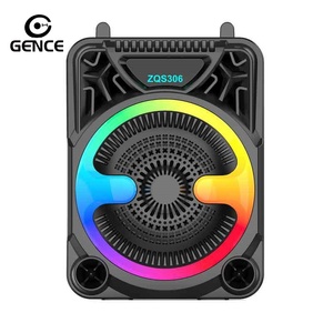 GENCE para Altavoz de Karaoke con Micrófono, Micrófono con Bajos, Iluminación con Ranura para Tarjeta, Boombox Portátil, Carro de DJ para Fiestas Musicales - Product Image 1