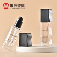 Botol Kosmetik Pompa Tekan 30ml Unik Khusus untuk Krim BB, Botol Kaca Mewah Kosong untuk Foundation Cair dan Lotion