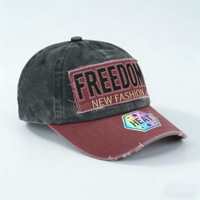 Gorra de béisbol lavada bicolor con logo personalizado, 6 paneles, sarga de algodón, estilo vintage desgastado, hebilla metálica ajustable, venta al por mayor, MOQ bajo