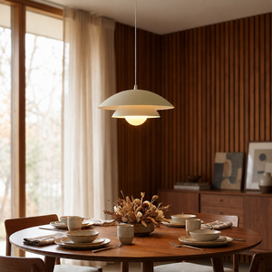 Suspension luminaire multicouche de style Mid-Century avec douille unique G9 pour îlot de cuisine, salle à manger, éclairage intérieur domestique - Product Image 5