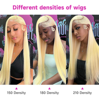 Perruques longues blondes miel brésiliennes entièrement faites à la machine pour femmes noires 613 20 pouces lisses avec closure 13x4x1 et frontal HD
