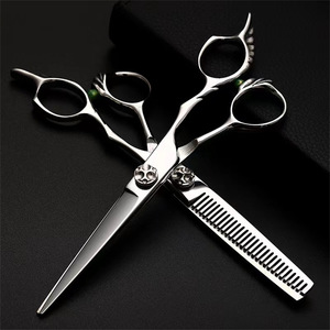 Ciseaux de coiffure Dr Feather Handle 62 mm, ciseaux à effiler en acier inoxydable 440C, pour droitiers, pour usage esthétique - Product Image 3