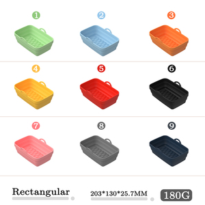 Nouvelles doublures carrées et rectangulaires en silicone pour friteuse à air, plateau de cuisson pliable pour friteuse à air double, pot en silicone - Product Image 3