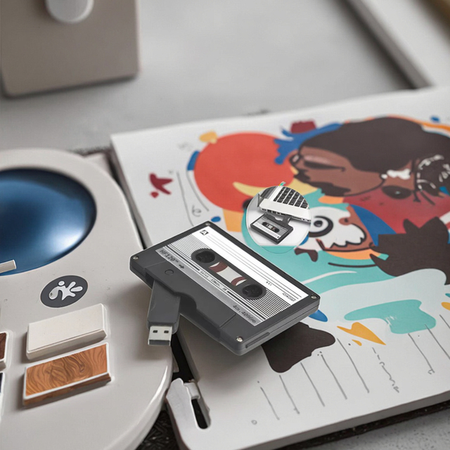 New Bulk Order Vintage Cassette Tape Shaped USB 2.0 Flash Drive 4GB-128GB 3-Year Warranty Custom Logo for Promotional Gifts
