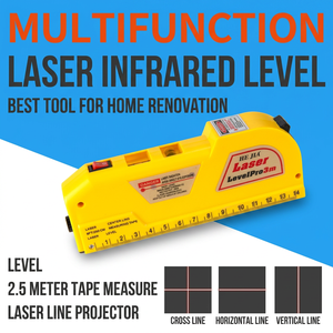 Laser LevelPro <b>3m</b> <b>Measuring</b> <b>Tape</b> Laser Level With Center Line For DIY Renovation - Product Image 2