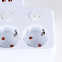 Multiprise EU à 3 prises avec interrupteurs individuels, 3 ports USB, rallonge, prise murale européenne, certifiée CE ROHS KC