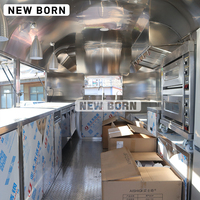 Camionnette de restauration rapide économique et remorque alimentaire mobile avec cuisine complète, construction en fibre de verre/aluminium, service de vente de bonbons
