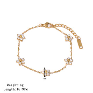 <span class=keywords><strong>Bracciale</strong></span> alla Moda Placcato <span class=keywords><strong>Oro</strong></span> con Zirconi, Gioiello Antiossidante in Acciaio Inossidabile, Braccialetti Regolabili con Fiore di Diamanti per <span class=keywords><strong>Donna</strong></span>, Idea Regalo - Product Image 6
