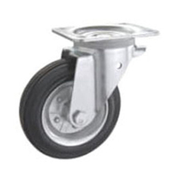 Roues pivotantes à frein pour conteneur de déchets industriel durable, conformes aux normes européennes, avec roulement à billes en caoutchouc